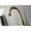 Kingston Brass Bridge Bathroom Faucet with Brass PopUp, Brushed Brass KS7997AL
